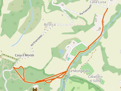 CAI-614A - Bivio Casa Luisa - Percorso 614