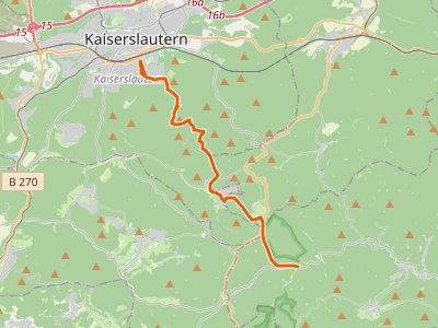 PR - Pfälzerwald Gelber Balken  Kaiserslautern = Speyerbrunn