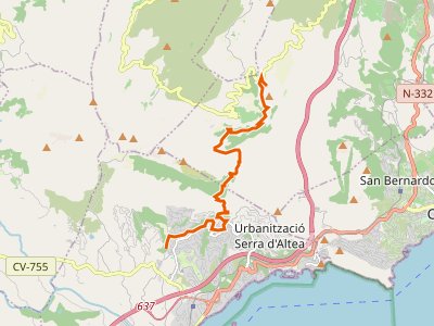 PR-CV-436. Camí de la Cova de la Serp (Altea la Vella)-Pinos