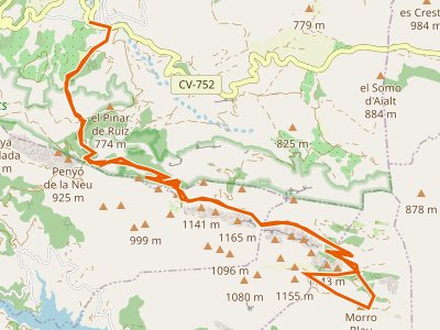 PR-CV-150. Área  Recreativa la Font (Castell de Castells)-Morro Blau