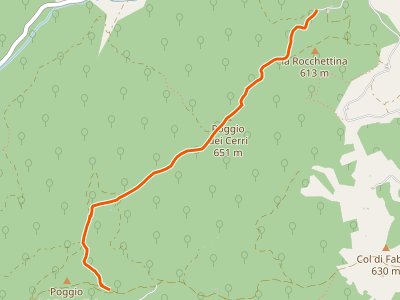 CAI-153A - Rocchetta intersezione percorso 153 - Poggio dei Contadini intersezione percorso 155