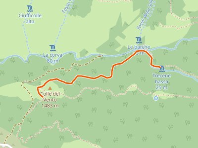 CAI-376 - Colle del Vento - Cascata delle Barche - Treccino Bassa