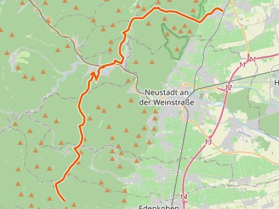 PR - Pfälzerwald Blau-Gelber Balken (Deidesheim = Rhodt)