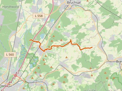 PR-HW 52 - Odenwaldklub HW 52, Rhein-Kraichgau-Weg, Leimersheimer Fähre - Weingarten - Großvillars