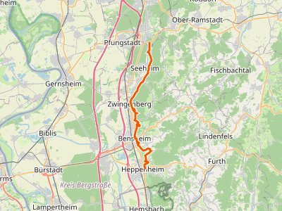 PR-HW 3 - Blütenweg Teilstück Darmstadt - Heppenheim