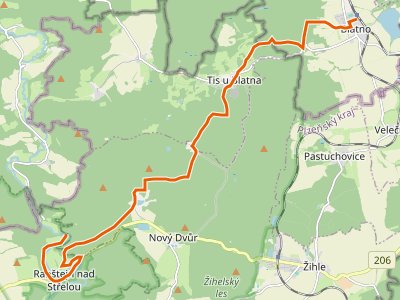 GR-0238 - [Č] Střela (turistická lávka) - Blatno (vlak)