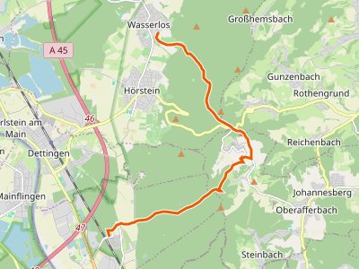 PR - Gebietswanderweg Rotes X Kleinostheim(Wallstadt) - Rückersbach - Wasserlos
