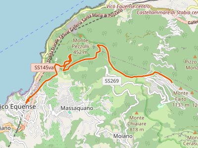 CAI-336 - Stazione Vesuviana (Vico Equense) - Cresta del M.Faito (incrocio 350)