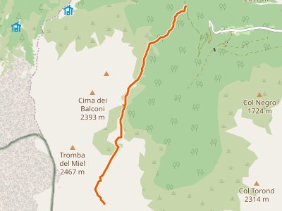 CAI-705 - Strada Col di Pra - Pont - Forcella del Miel - innesto sentiero 707