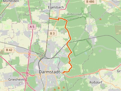 GR - Hugenotten- und Waldenserpfad, Etappe Darmstadt - Erzhausen