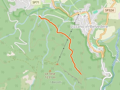 CAI-125B - Strada Comunale Vidiciatico Lizzano (percorso vita) - Percorso CAI 125