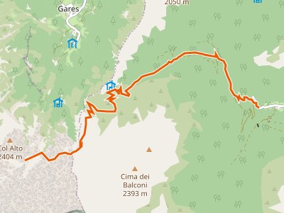 CAI-761 - Col di Pra - i Molini - Sella Antermarucol - innesto sentiero 756